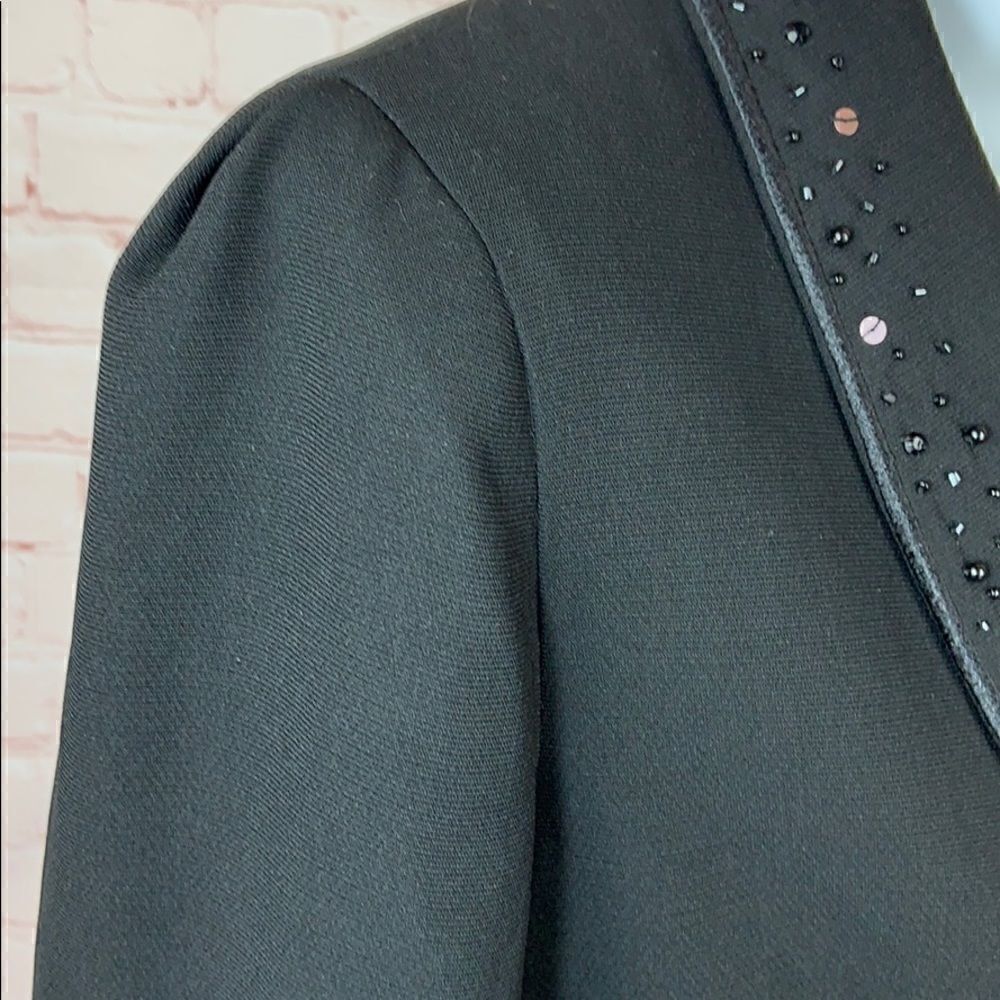 Dressy John Meyer rhinestone beaded trim blazer 3/4 sleeve size 8 - Picture 3 of 13